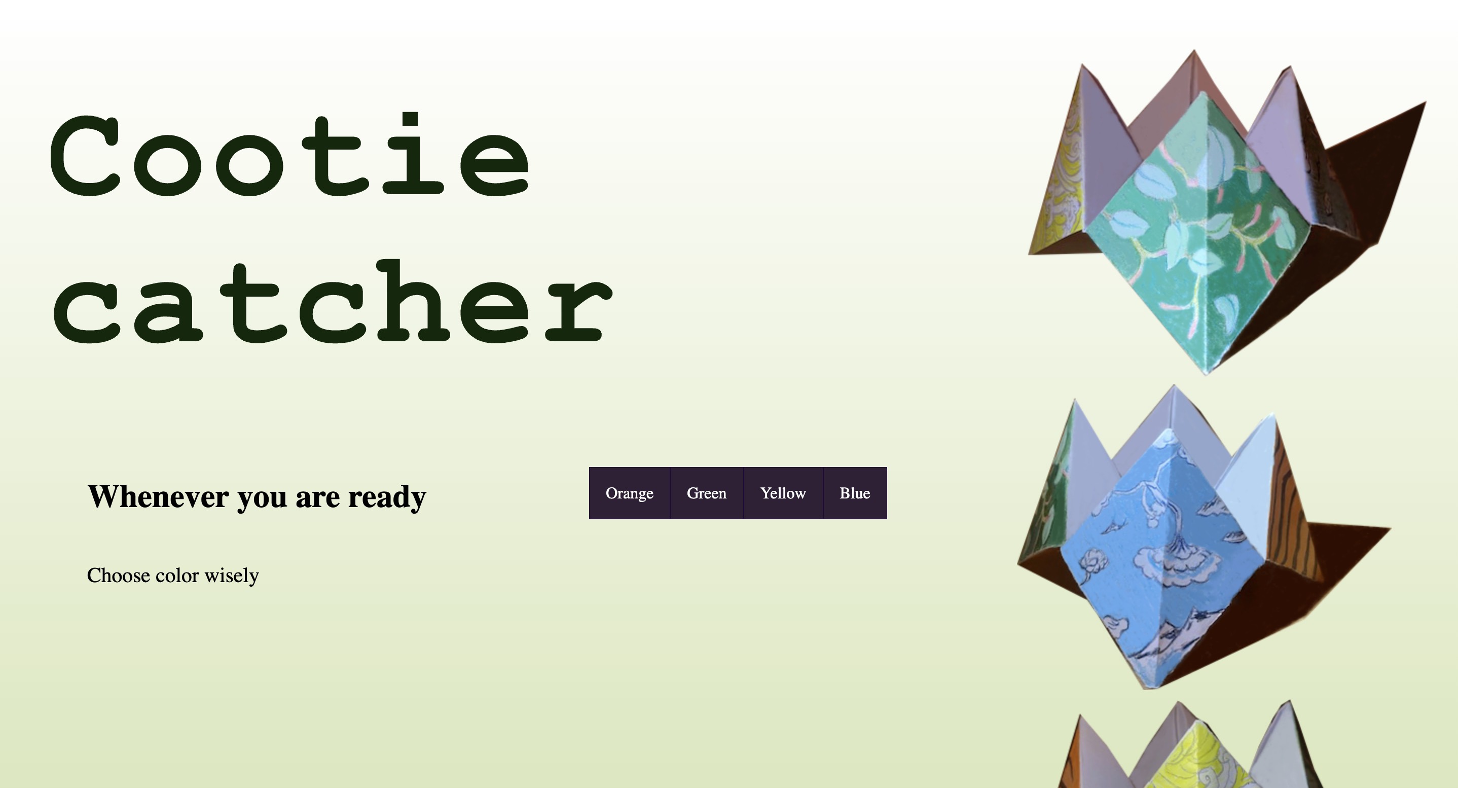 Skjermbilde av spåkopp-nettside