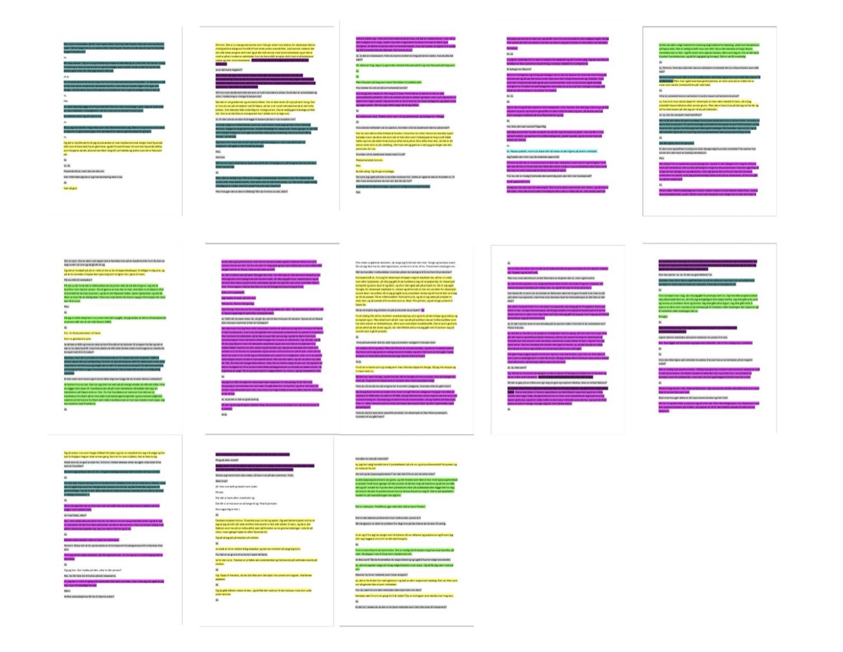 Skjermbilde av kodet intervju