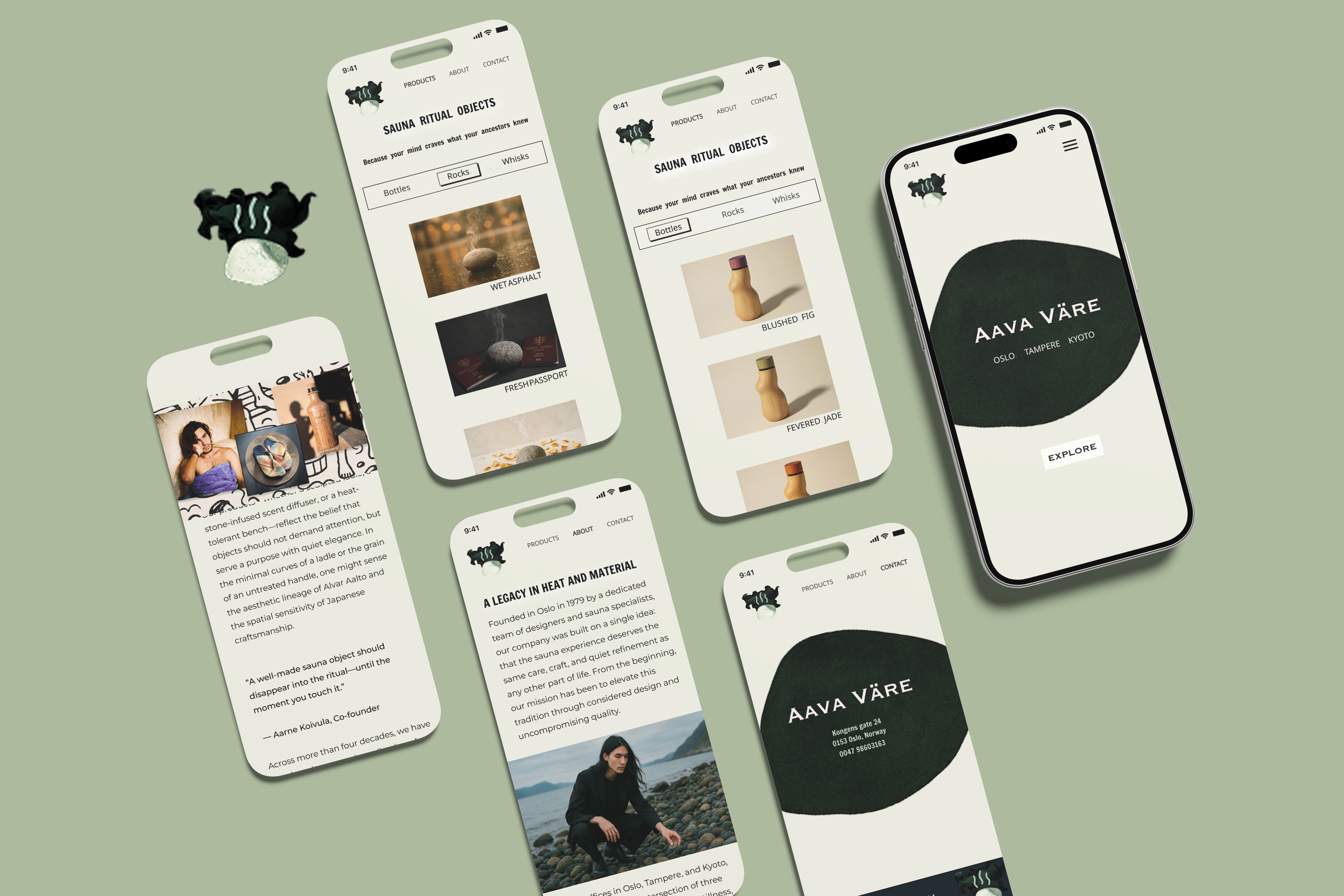 Aava badstuprodukter mockup